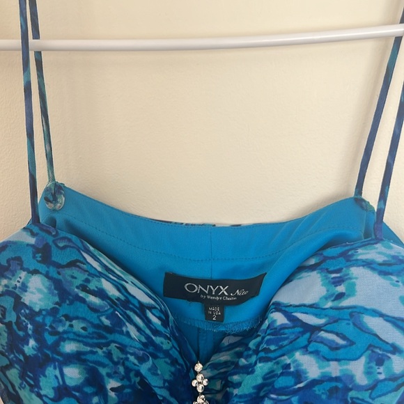 Onyx By Wendye Chaitin Blue Mini Dress - Picture 6 of 7